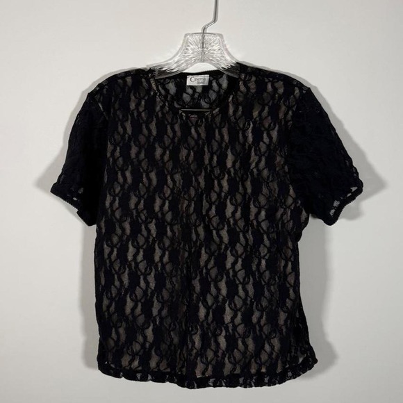 Tops - Y2K black lace top